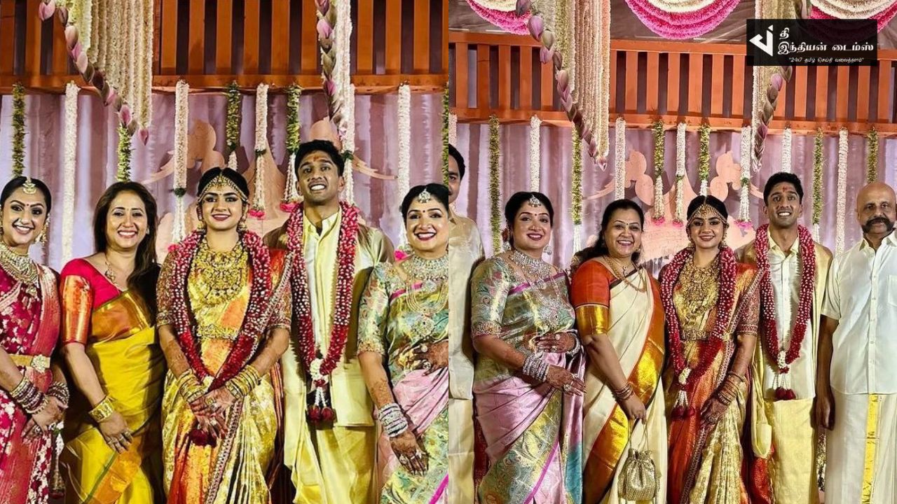 இன்று கோலாகலமாக நடைபெற்ற நடிகர் விஜயகுமார் பேத்தி திருமண புகைப்படங்கள்