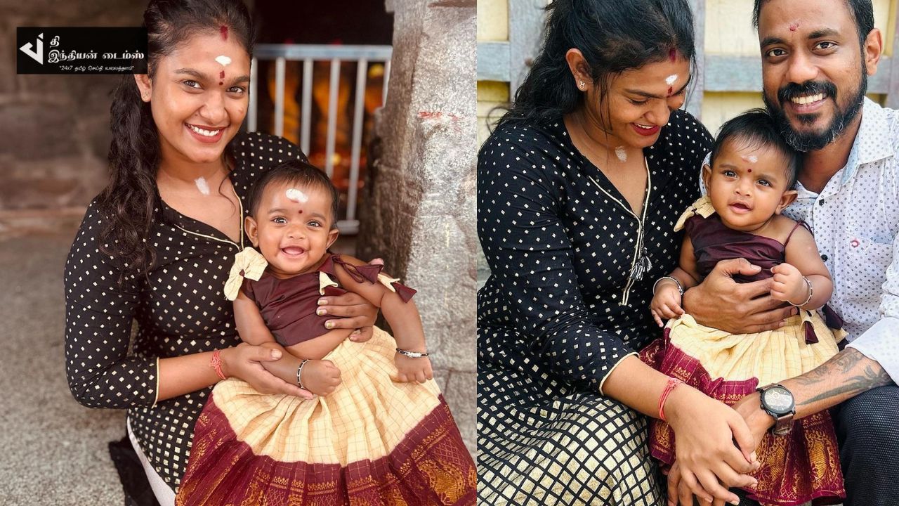 மகளுடன் கோவிலுக்கு வந்த சீரியல் நடிகை நட்சத்திரா