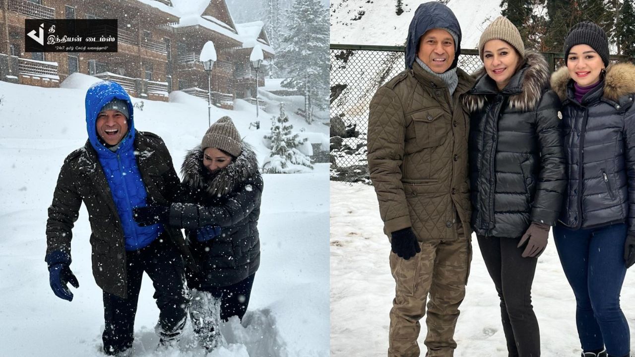 மனைவி மகள் உடன் காஷ்மீரில் கிரிக்கெட் கடவுள் சச்சின் டெண்டுல்கர்