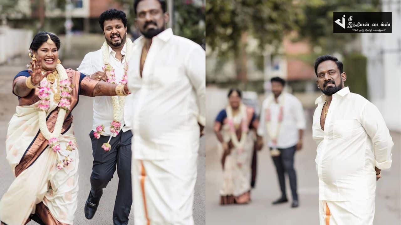 மகளுடனும் மருமகனுடன் நகைச்சுவையாக போட்டோ எடுத்த ரோபோ சங்கர்