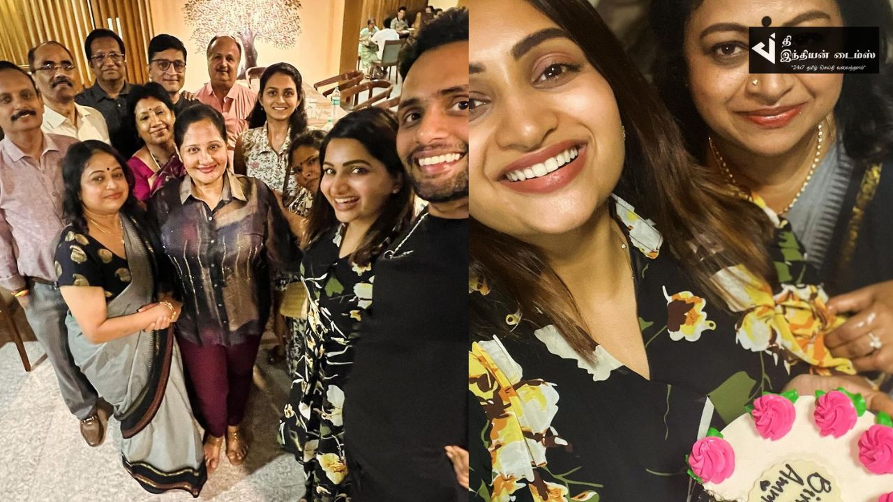 அம்மாவின் பிறந்தநாளை கொண்டாடிய தமிழும் சரஸ்வதியும் சீரியல் நாயகி நக்ஷத்ரா