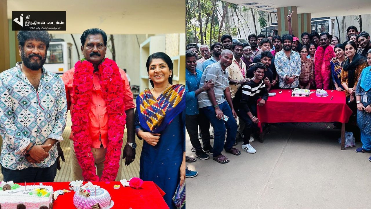 இன்று வேல ராமமூர்த்தி பிறந்தநாளை கொண்டாடிய எதிர்நீச்சல் சீரியல் குழு