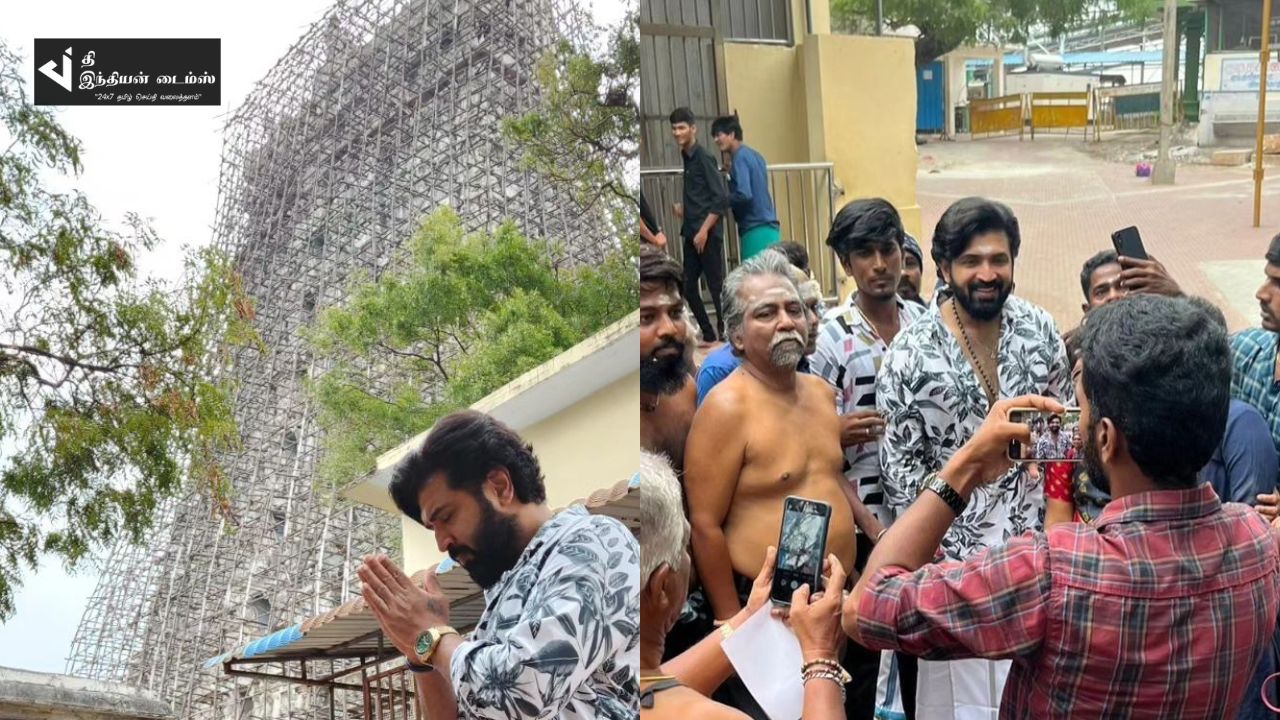 இன்று திருச்செந்தூர் முருகன் கோவிலில் சுவாமி தரிசனம் செய்த நடிகர் அருண் விஜய்