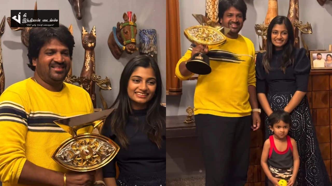 BIGG BOSS கோப்பையை எடுத்துக்கொண்டு குருநாதரிடம் வாழ்த்துப்பெற்ற அர்ச்சனா