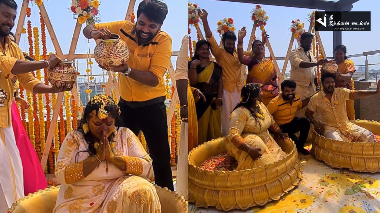 இன்று ரோபோ சங்கர் மகள் இந்திராஜாவின் திருமண நலுங்கு பிரம்மாண்டமாக நடைபெற்றது