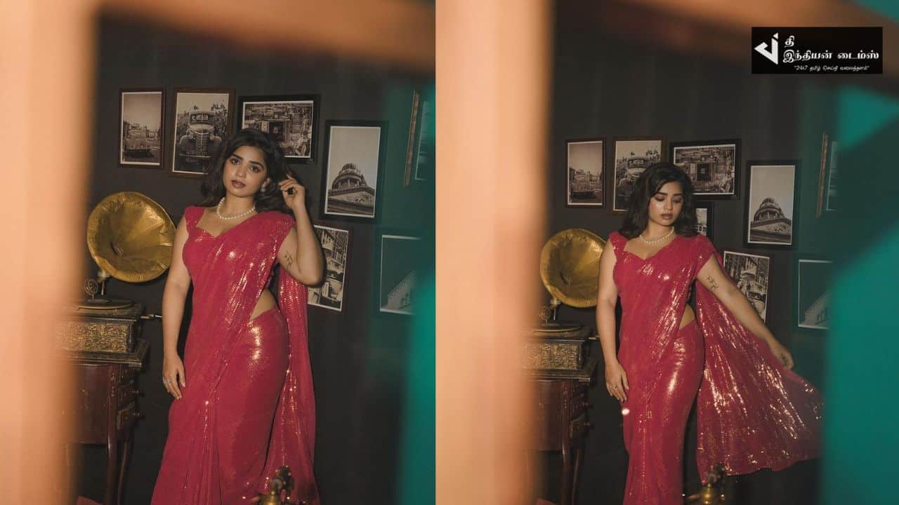 96 பட குட்டி ஜானு சேலையில் தாறுமாறான புகைப்படங்கள்