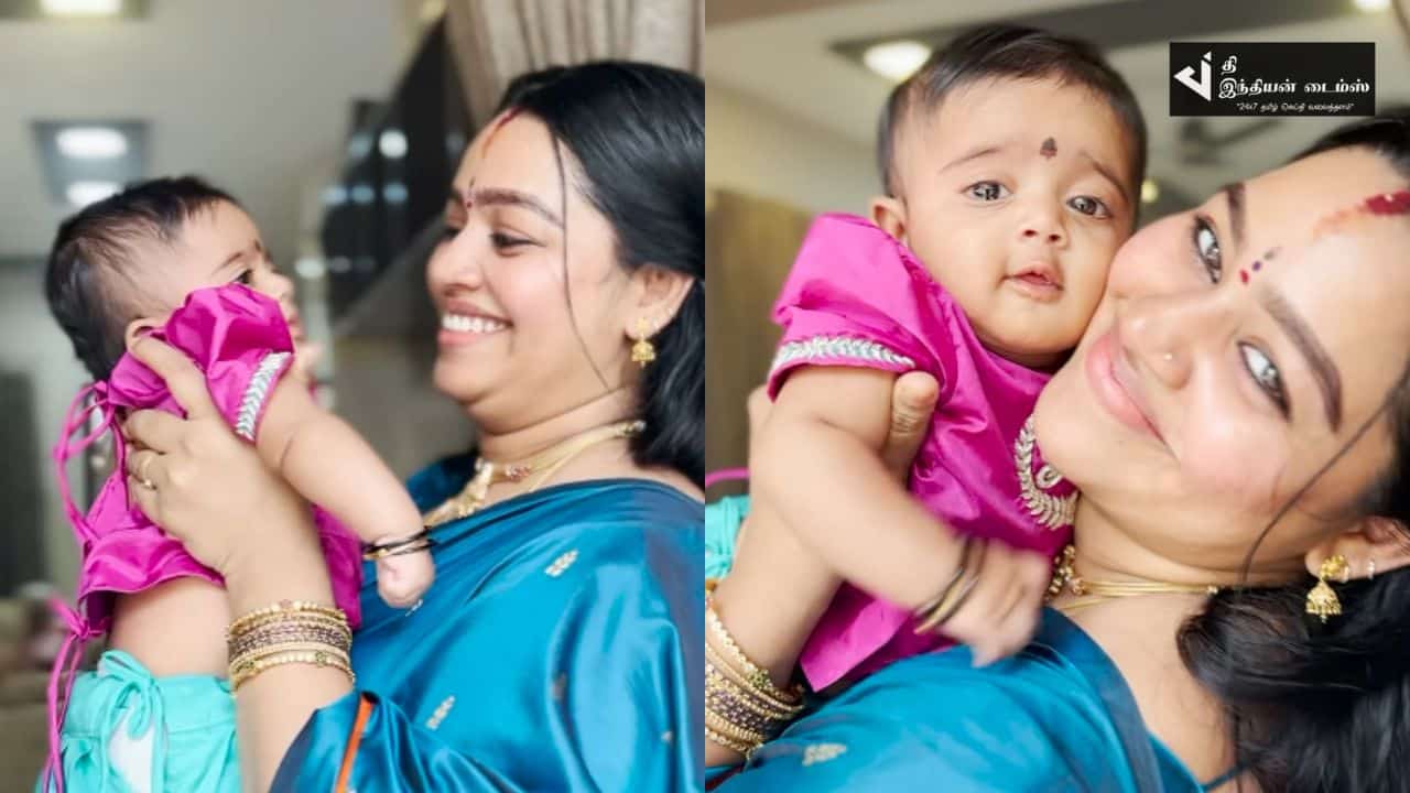 மகளுடன் கொஞ்சி விளையாடும் சீரியல் நடிகை காயத்ரி யுவராஜ் புகைப்படங்கள்