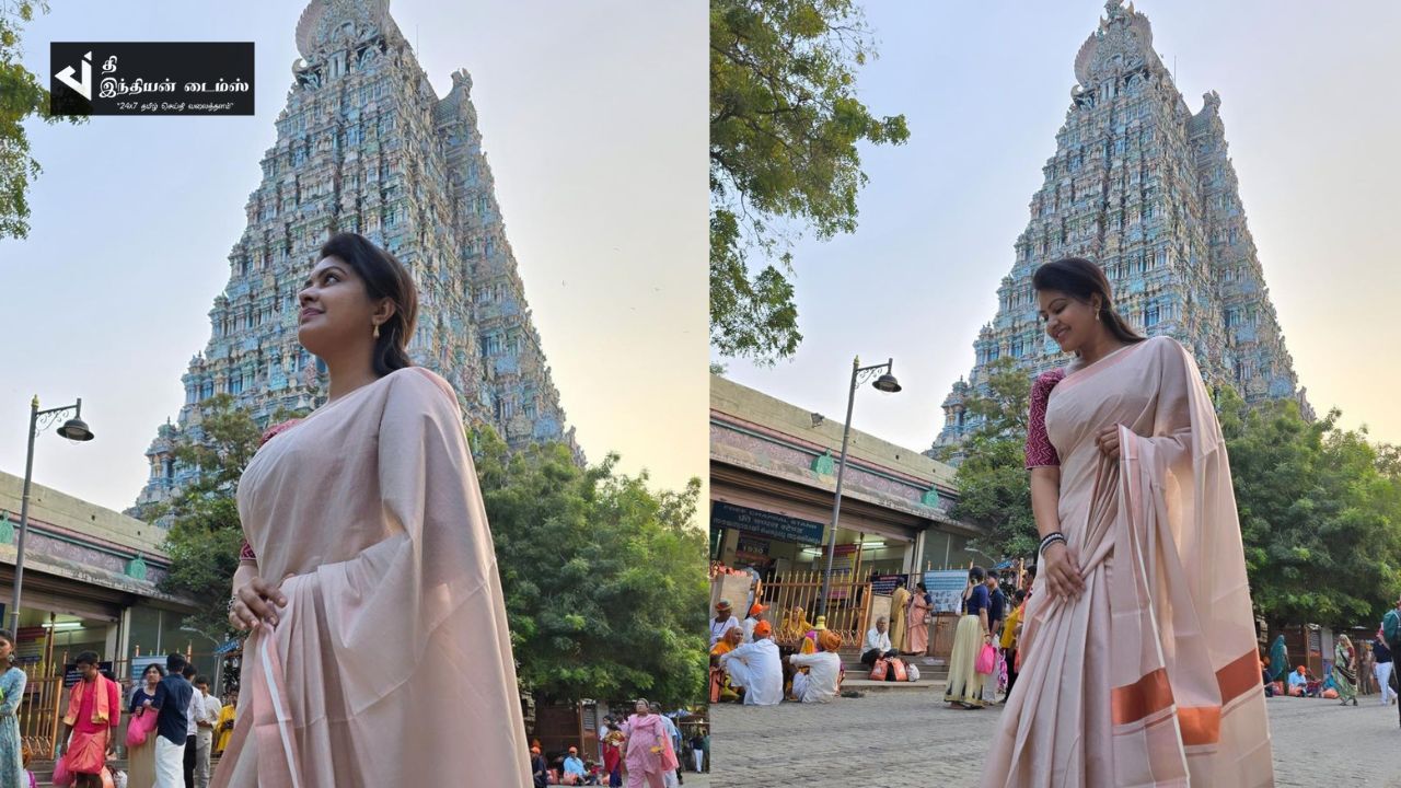 மதுரை மீனாட்சி அம்மன் கோவில் வந்த ரட்சிதா மஹாலட்சுமி