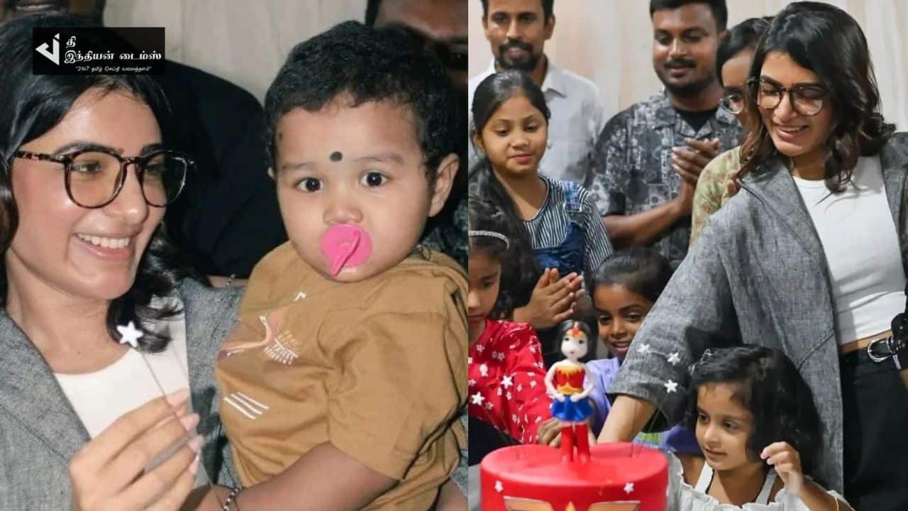 குழந்தைகளுடன் நேரம் செலவிட்ட நடிகை சமந்தா