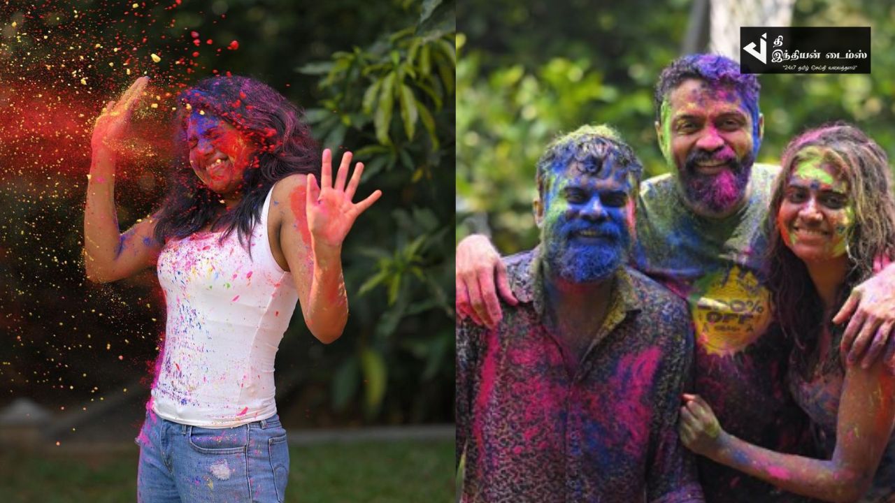 சித்தா, ஜிகர்தண்டா 2 நாயகி நிமிஷா ஹோலி கொண்டாட்டம்