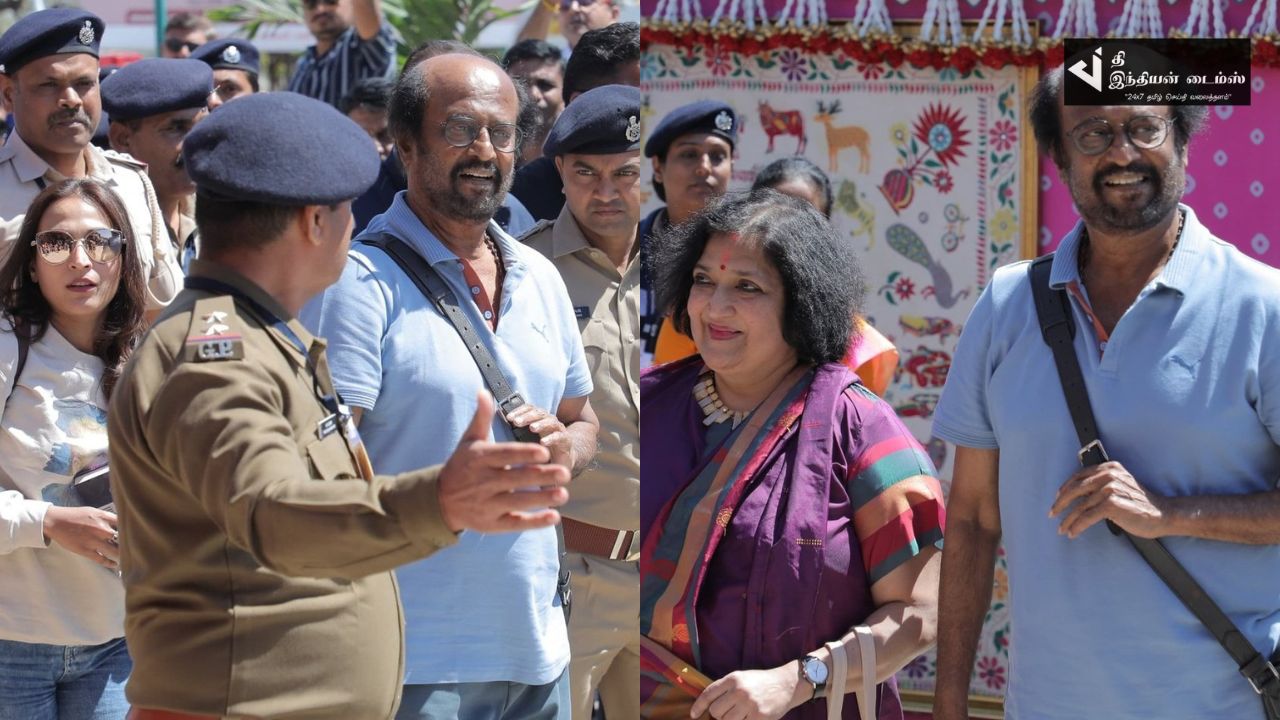 நடிகர் ரஜினிகாந்த் குடும்பத்துடன் அம்பானி இல்லதிருமண விழாவிற்கு வருகை