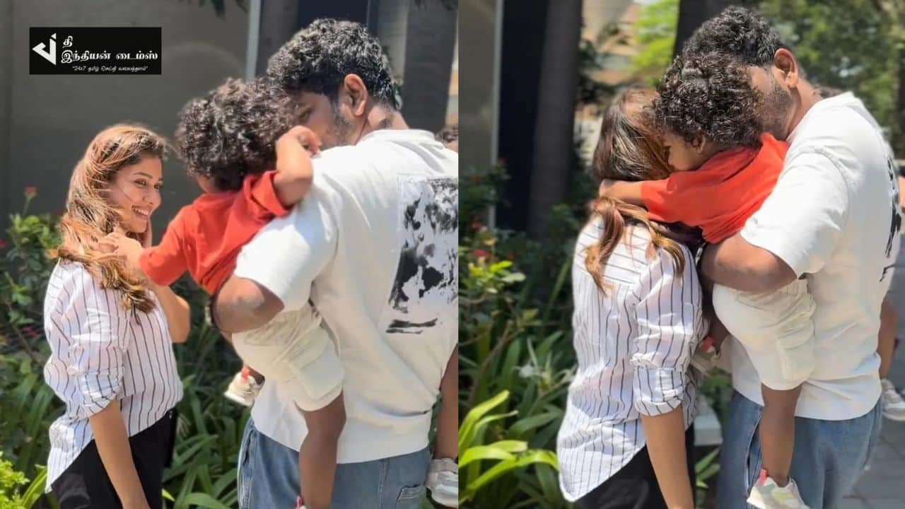 மாமா விக்கி பசங்களை பார்த்துக்கோ நான் ஷூட்டிங் போறேன்.. குடும்பத்துடன் நயன்தாரா புகைப்படம்