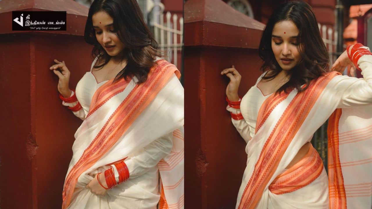 சேலையில் தெறிக்க விடும் நடிகை அனிகா சுரேந்திரன்