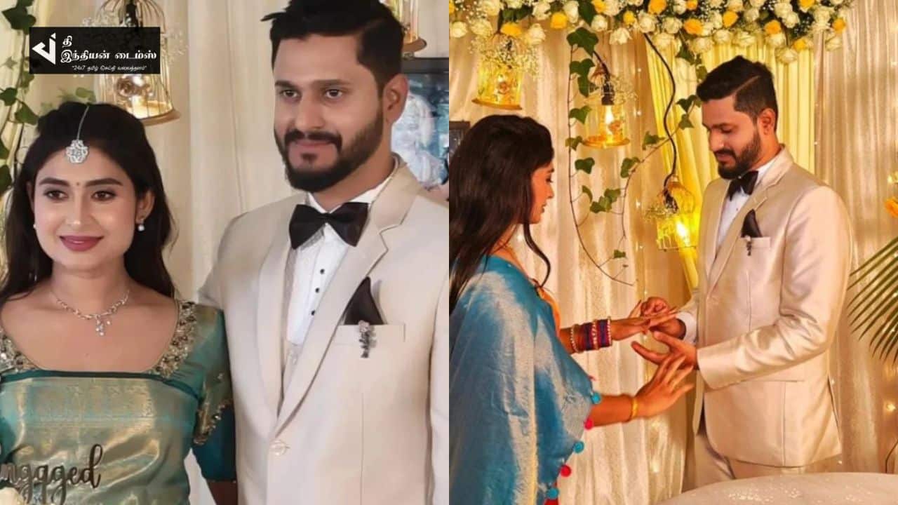 தமிழும் சரஸ்வதியும் சீரியல் மேக்னாவுக்கு திருமண நிச்சயம் கோலாகலமாக நடைபெற்றது