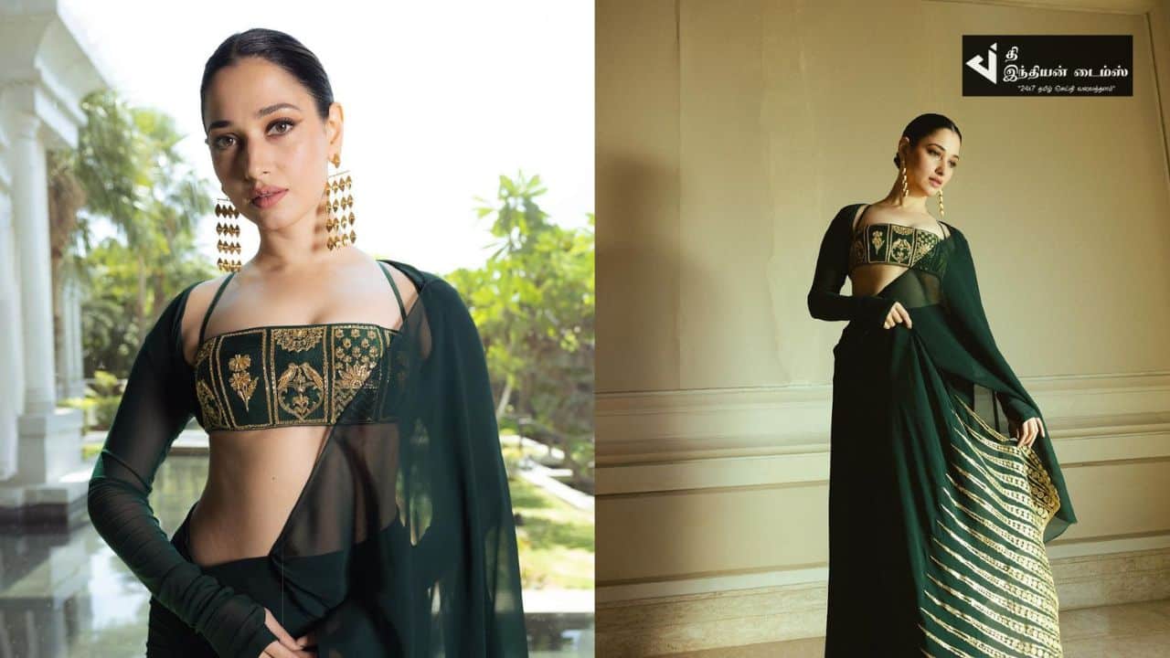அரண்மனை 4 பட நிகழ்ச்சிக்கு ராணி போல வந்த நடிகை தமன்னா புகைப்படங்கள்