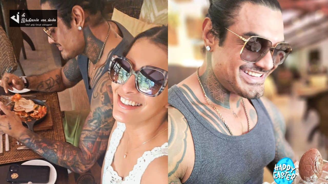 ஈஸ்டர் பண்டிகையை காதலனுடன் கொண்டாடிய நடிகை வரலக்ஷ்மி