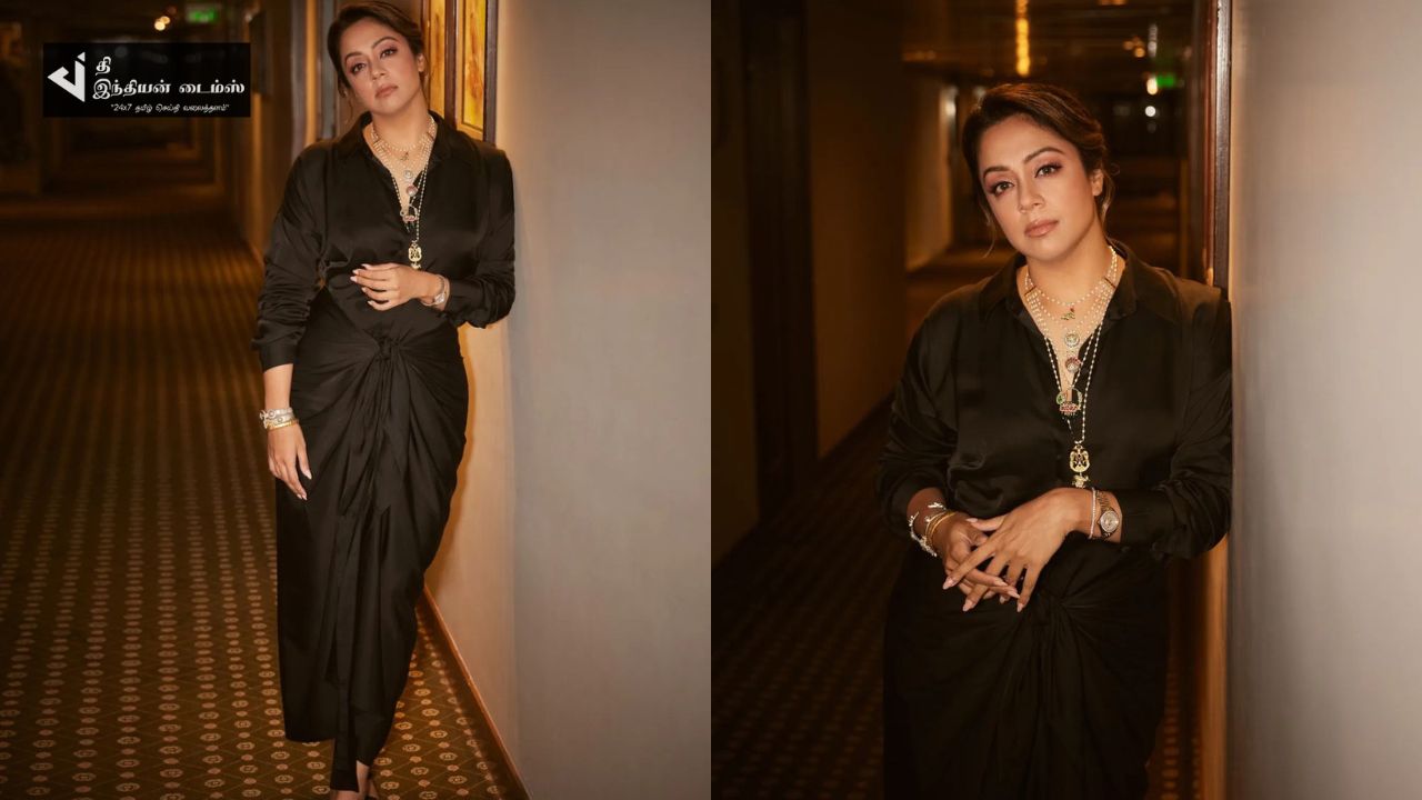 கருப்பு உடையில் பாலிவுட்டை கலக்கும் நடிகை ஜோதிகா