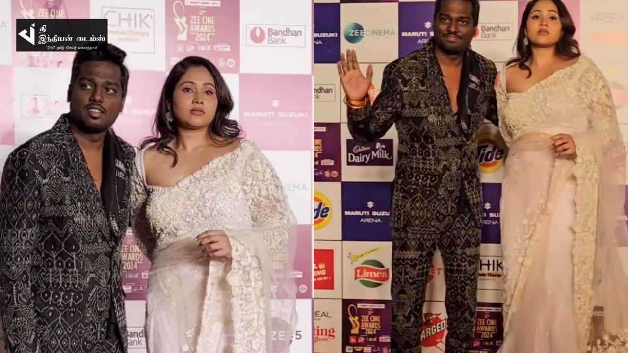 மனைவி பிரியாவுடன் விருது வழங்கும் விழா வந்த இயக்குனர் அட்லீ