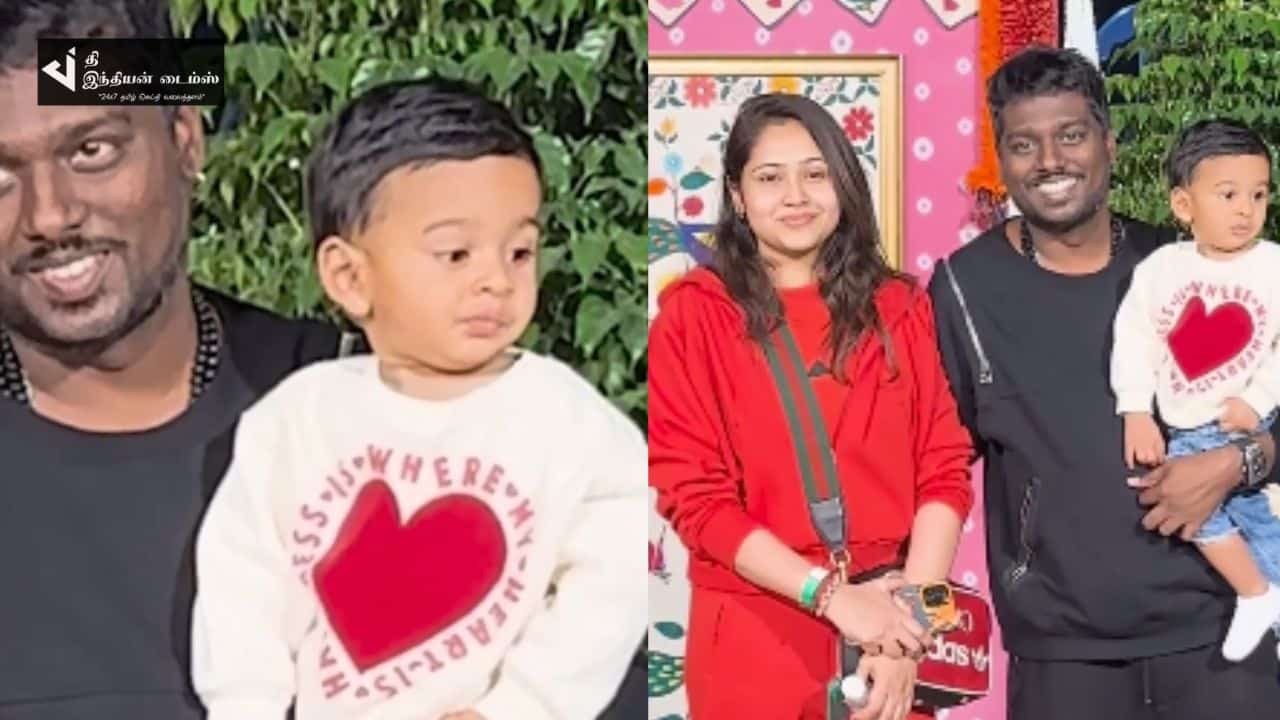 மகனின் முகத்தினை முதல்முறையாக காண்பித்த அட்லீ