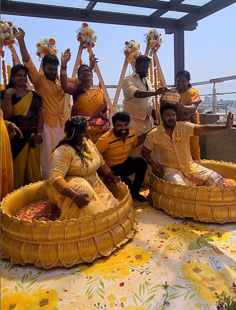 இன்று ரோபோ சங்கர் மகள் இந்திராஜாவின் திருமண நலுங்கு பிரம்மாண்டமாக நடைபெற்றது 7