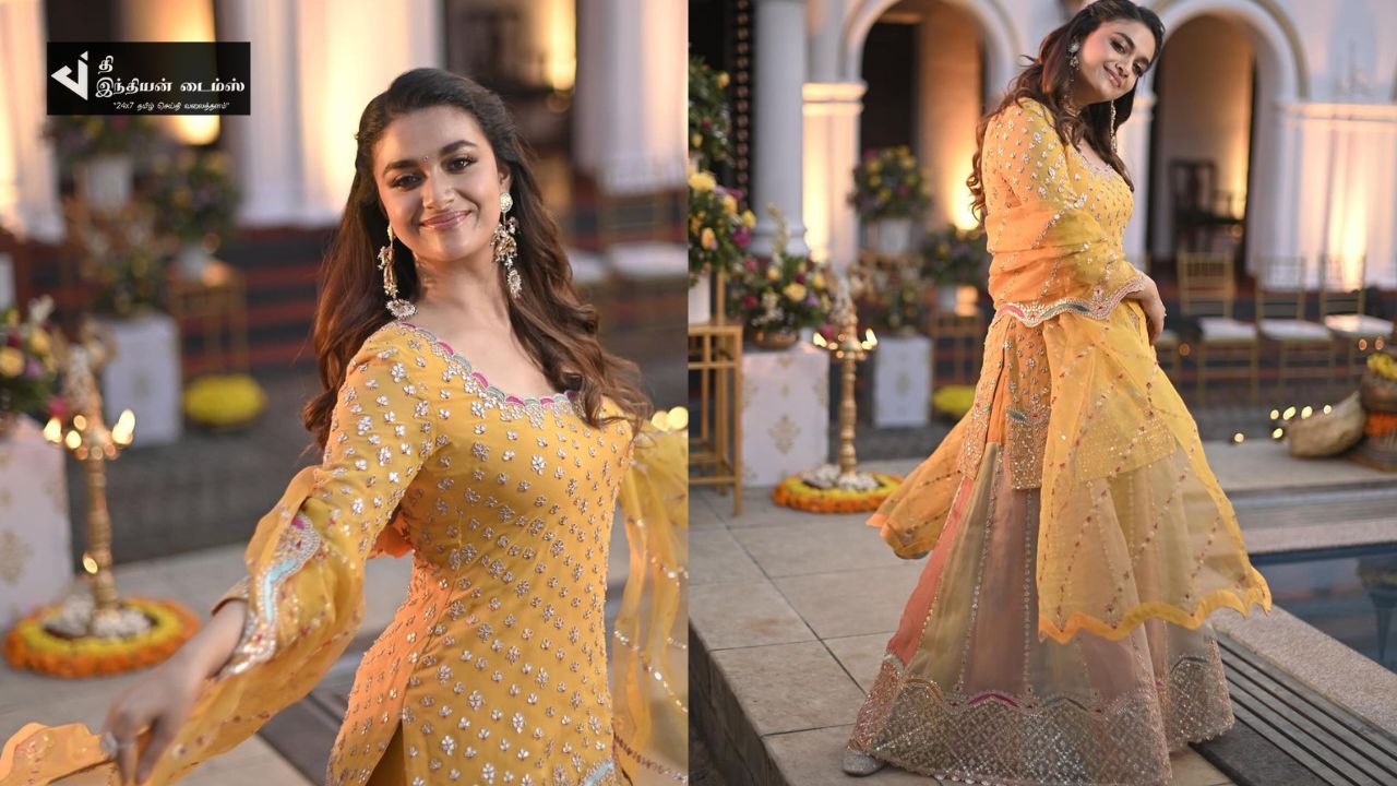 தமிழ் புத்தாண்டை கொண்டாடி புகைப்படம் வெளியிட்ட நடிகை கீர்த்தி சுரேஷ்