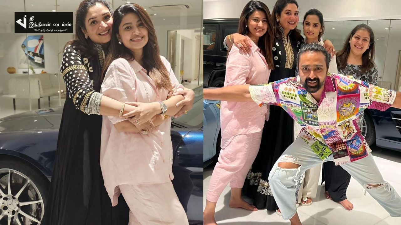 நண்பர்களுடன் மாலையில் VIBE செய்யும் நடிகை சினேகா