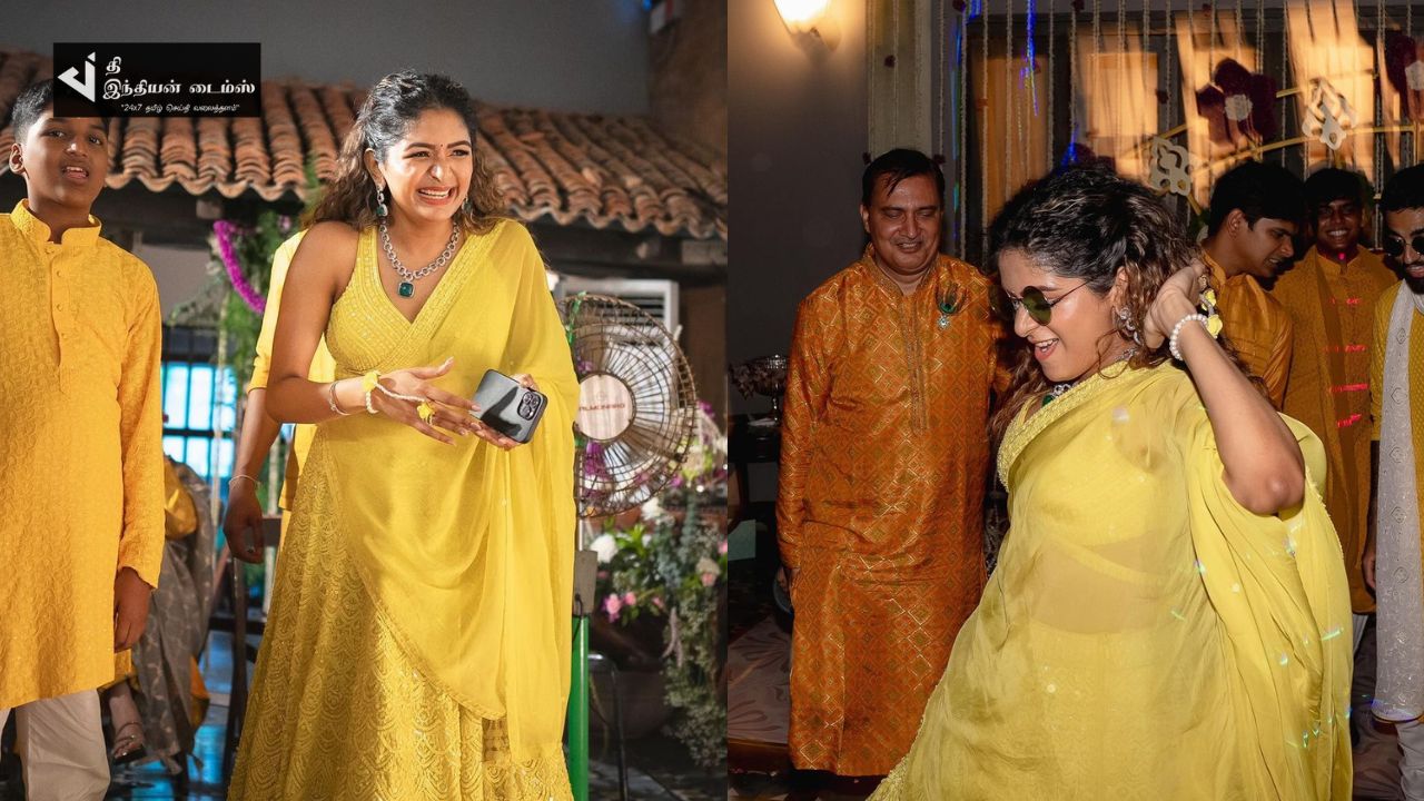 அக்காவின் திருமண HALDI-ல் குத்தாட்டம் போடும் நடிகை அதிதி சங்கர்