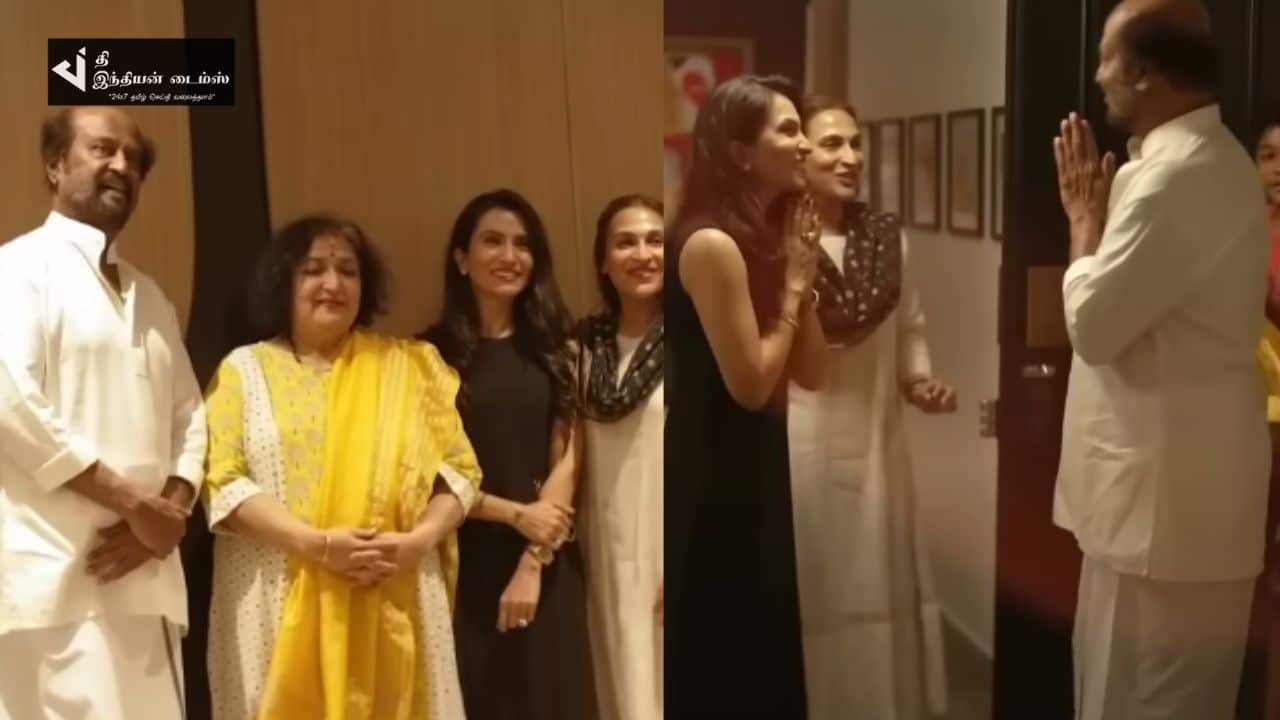 ஐஸ்வர்யா கட்டிய புதிய வீட்டை சுற்றிப்பார்த்து நடிகர் ரஜினிகாந்த்