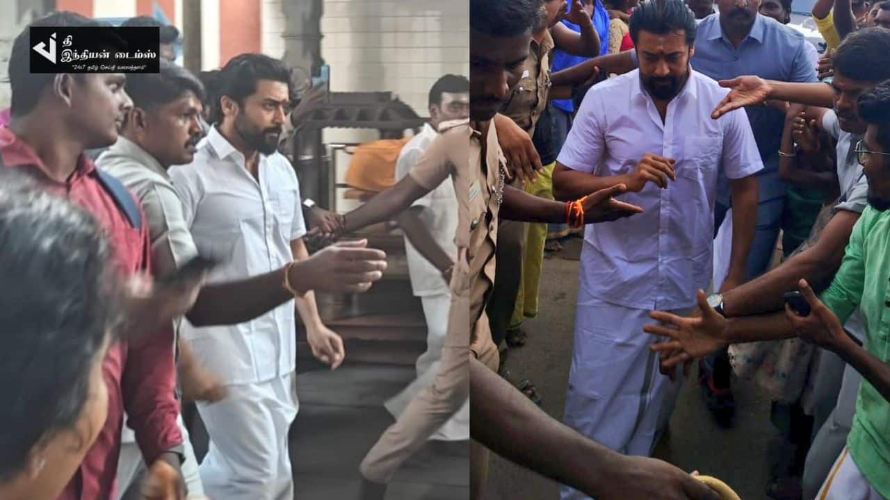 கொடுமுடி கோவிலில் சுவாமி தரிசனம் செய்த நடிகர் சூர்யா