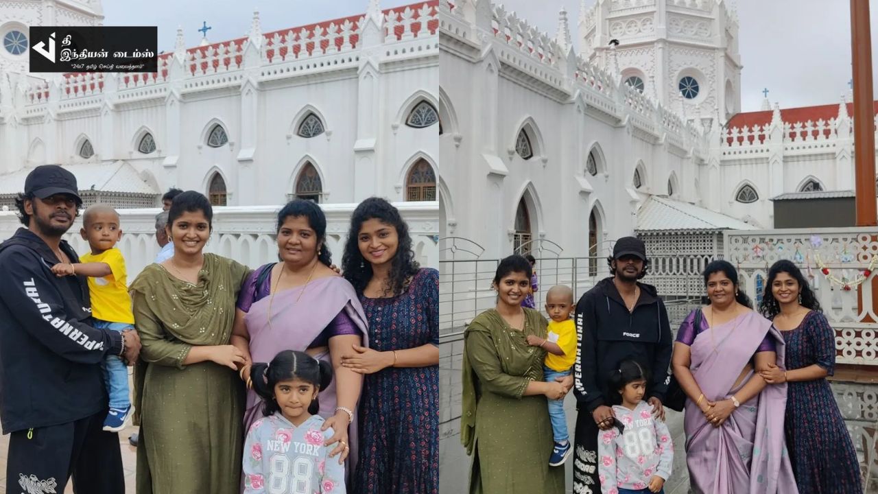 குடும்பத்துடன் வேளாங்கன்னி ஆலயம் வந்த SANDY மாஸ்டர்