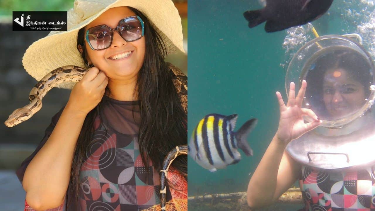 பாலி நாட்டில் கடலுக்கடியில் எதிர்நீச்சல் சீரியல் நந்தினி கொண்டாட்டம்