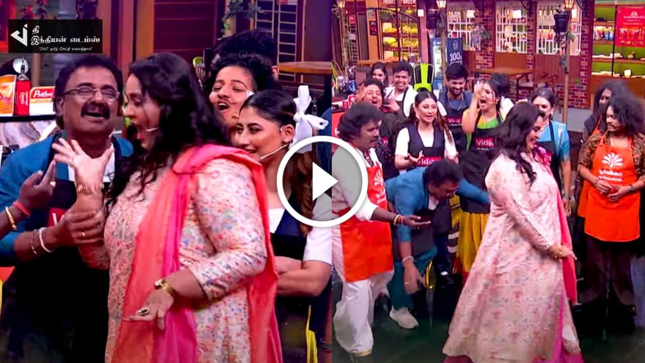 ராதா உடன் செம்ம ரோமென்ஸ் செய்யும் VTV கணேஷ்… Cook With Comali promo 2