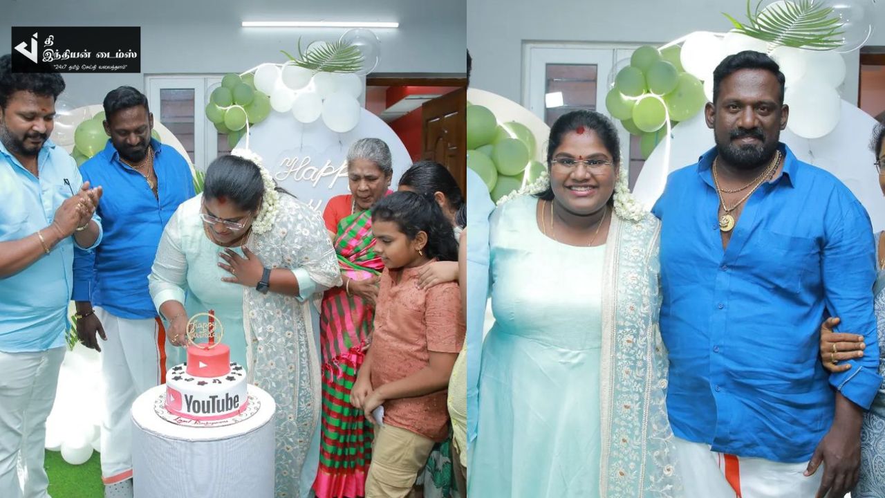 திருமணத்திற்கு பின் முதல் பிறந்தநாளை கணவருடன் கொண்டாடிய நடிகை இந்திரஜா சங்கர்