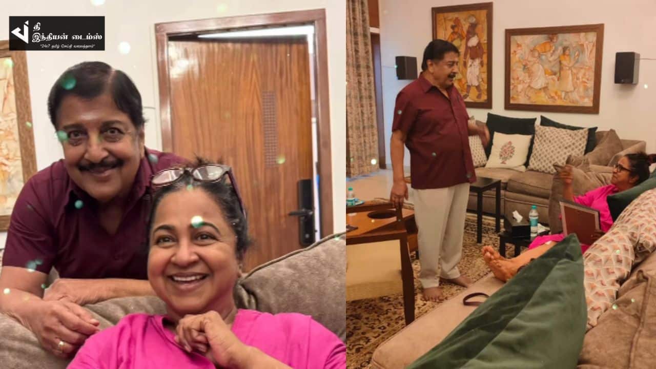 காலில் அடிபட்டு இருக்கும் தங்கை ராதிகாவை காணவந்த நடிகர் சிவகுமார்