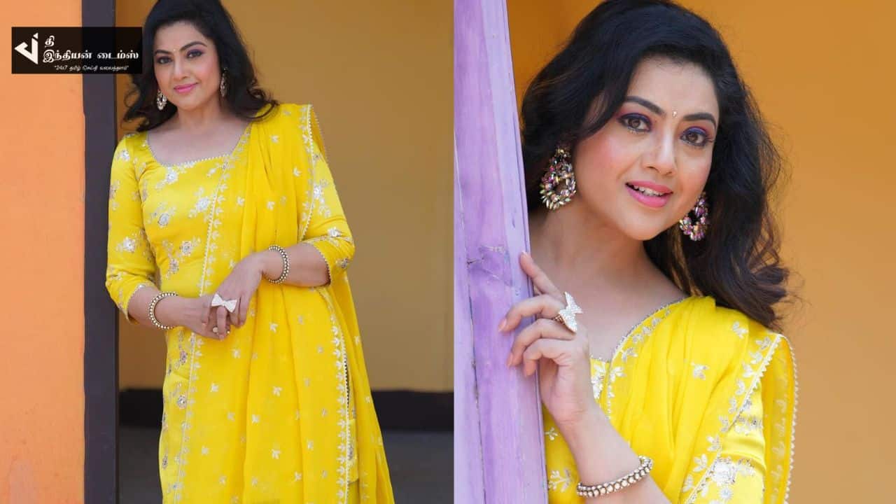 சுடிதார் அணிந்து வந்த சொர்கமே…  நடிகை மீனாவின் கியூட்டான புகைப்படங்கள்