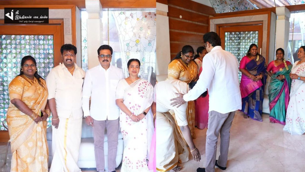 ரோபோ சங்கர் மகள் இந்திரஜாவுக்கு கல்யாண விருந்து கொடுத்த ராதிகா சரத்குமார்