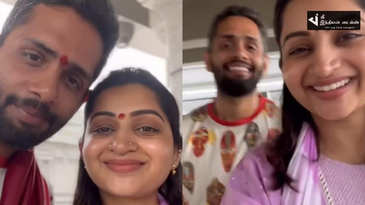 கணவருடன் ஹைதராபாத்தில் கோவிலுக்கு சென்று சீரியல் நடிகை நக்ஷத்ரா