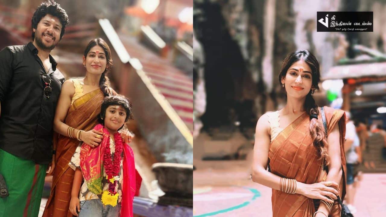 மலேசிய கோவிலில் குடும்பத்துடன் சென்னை 28 பட நாயகி விஜயலட்சுமி