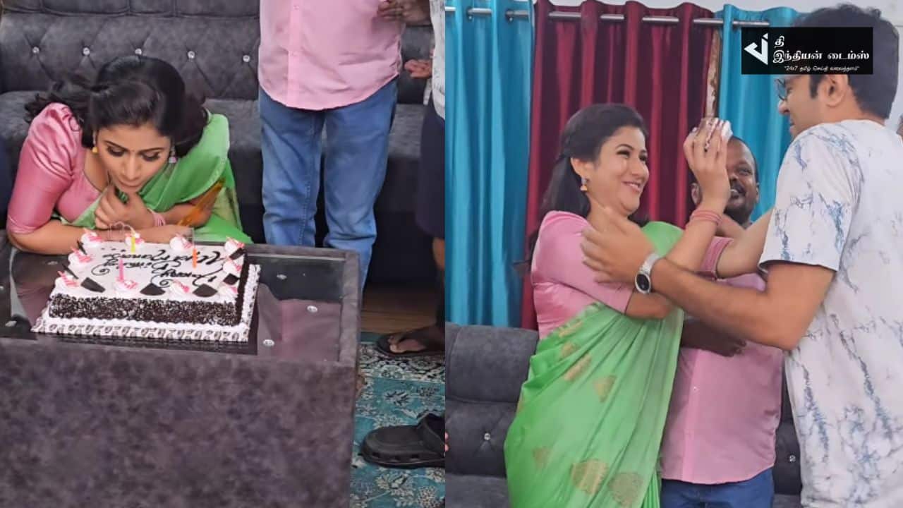 இனியா படப்பிடிப்பில் பிறந்தநாளை கொண்டாடிய ஆல்யா மானசா