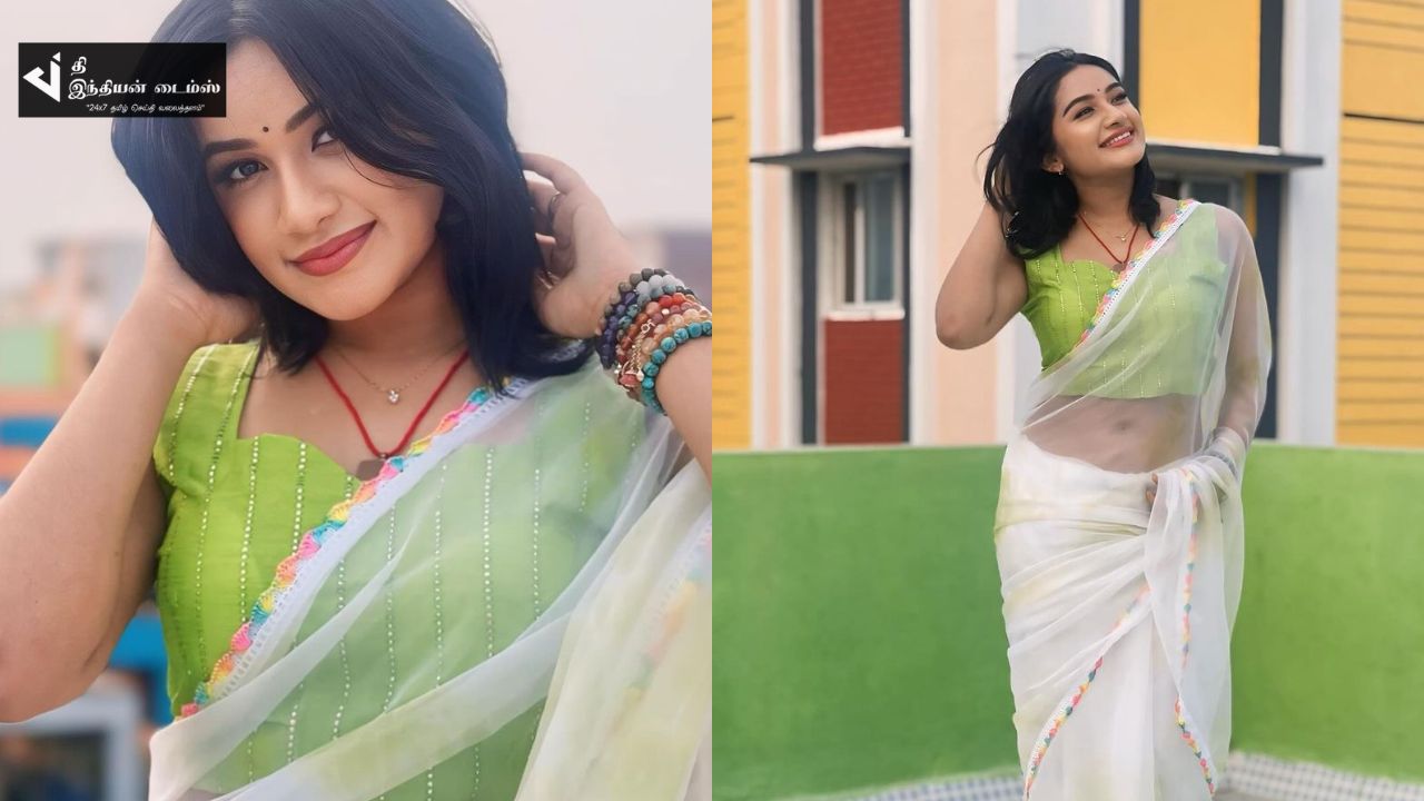 சேலையில் கலக்கும் மௌனராகம் சீரியல் ரவீனாவின் தாறுமாறான புகைப்படங்கள்