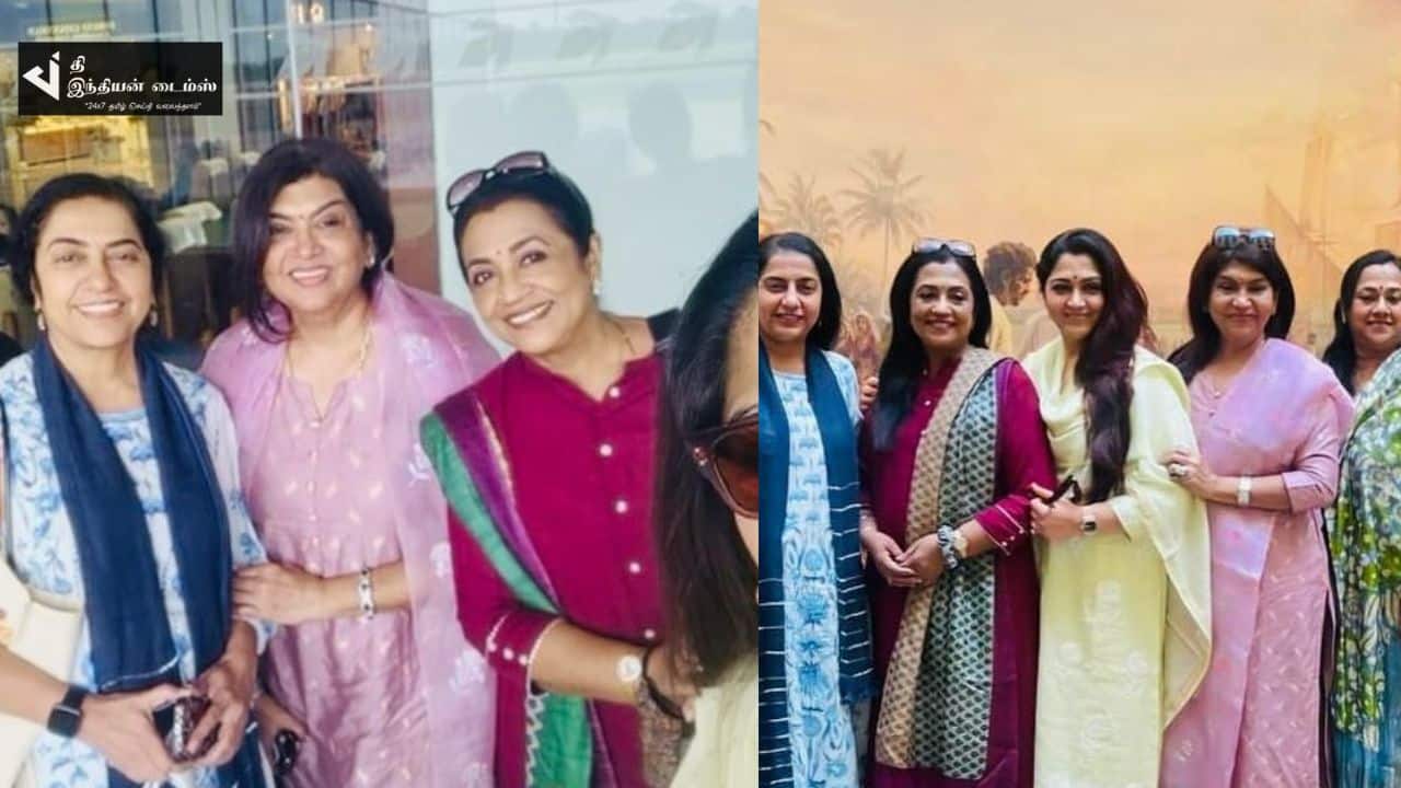 தோழிகள் சுஹாசினி, குஷ்பு உடன் திருமணத்தில் கலக்கிய பூர்ணிமா பாக்கியராஜ்