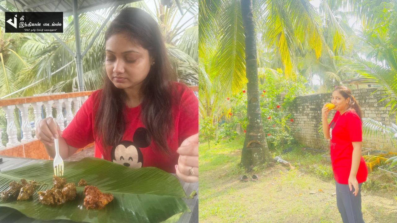 தனது சொந்த தோட்டத்தில் WEEKEND-ஐ கொண்டாடும் சீரியல் நடிகை பிரியங்கா