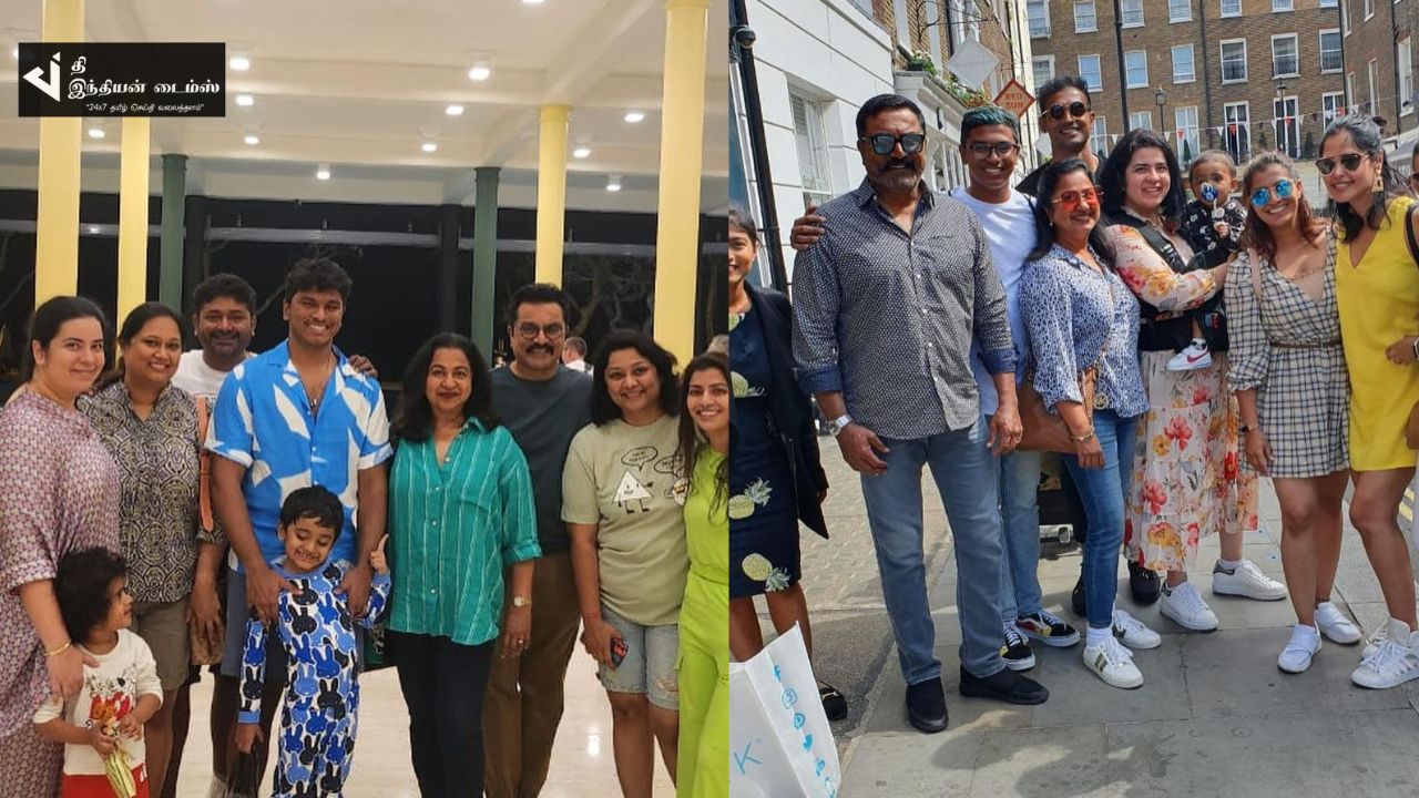 குடும்பத்துடன் வெளிநாட்டில் ஓய்வெடுக்கும் நடிகை ராதிகா சரத்குமார்