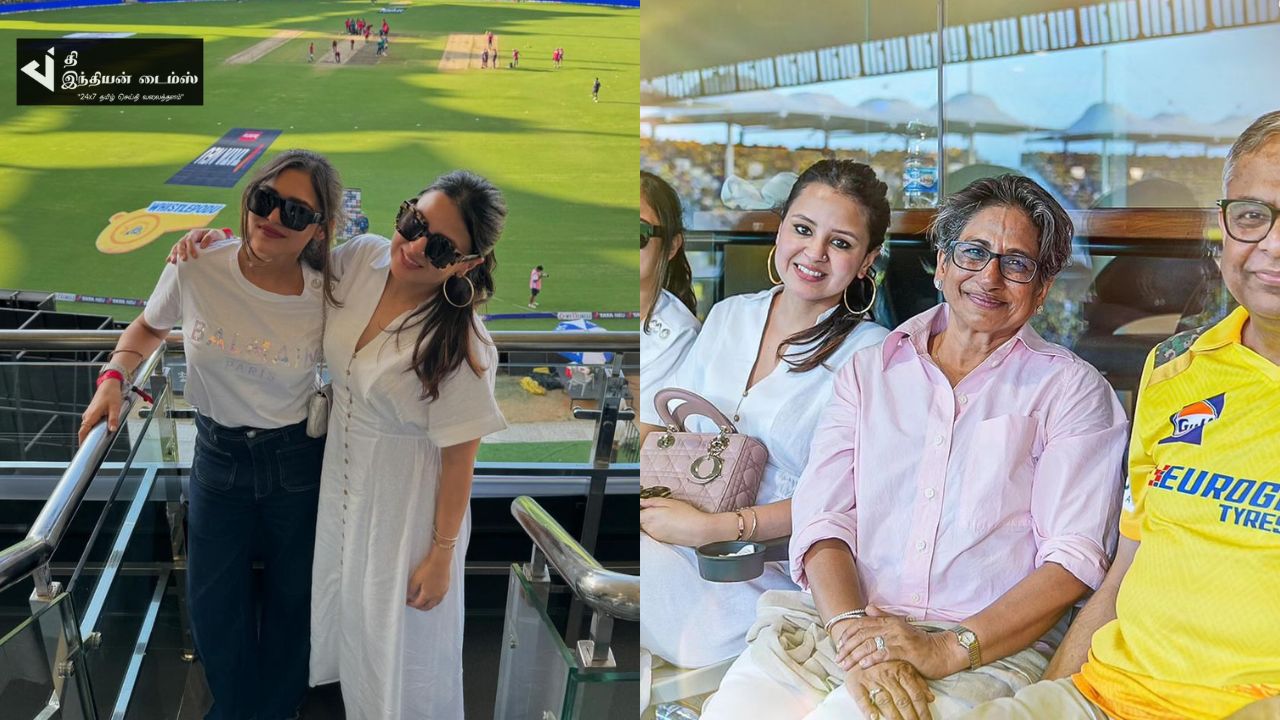இன்று கணவர் தோனி ஆட்டத்தை காண வந்த சாக்ஷி புகைப்படங்கள்