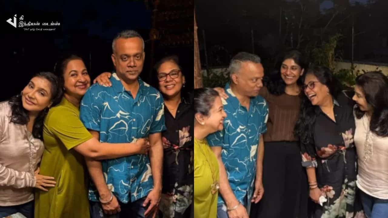 கவுதம் மேனன் பிறந்தநாள் கொண்டாட்டத்தில் நடிகை ராதிகா சரத்குமார்