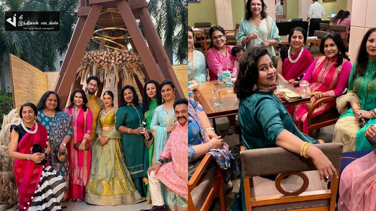 தோழி ராதிகா, சரிதா உடன் திருமணத்தில் நடிகை சுஹாசினி