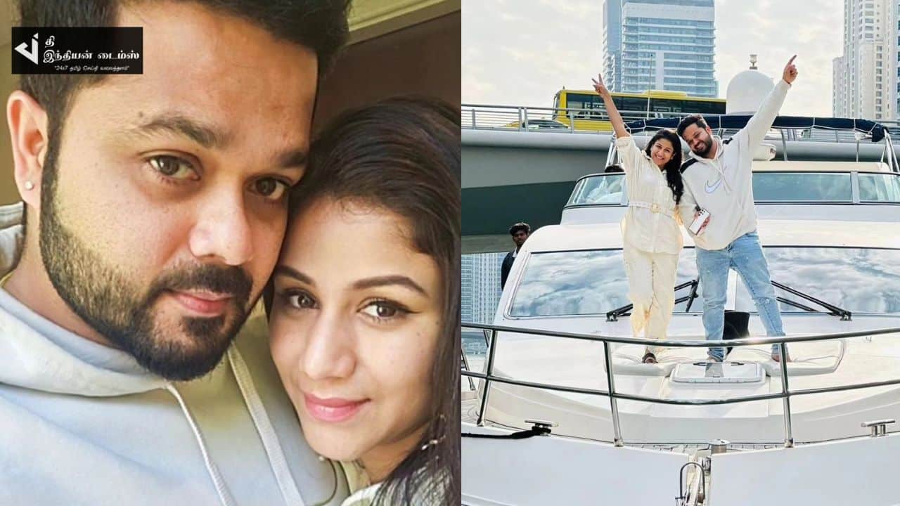 துபாய் கப்பலில் கணவருடன் நடிகை ஆல்யா மானசா விடுமுறை கொண்டாட்டம்