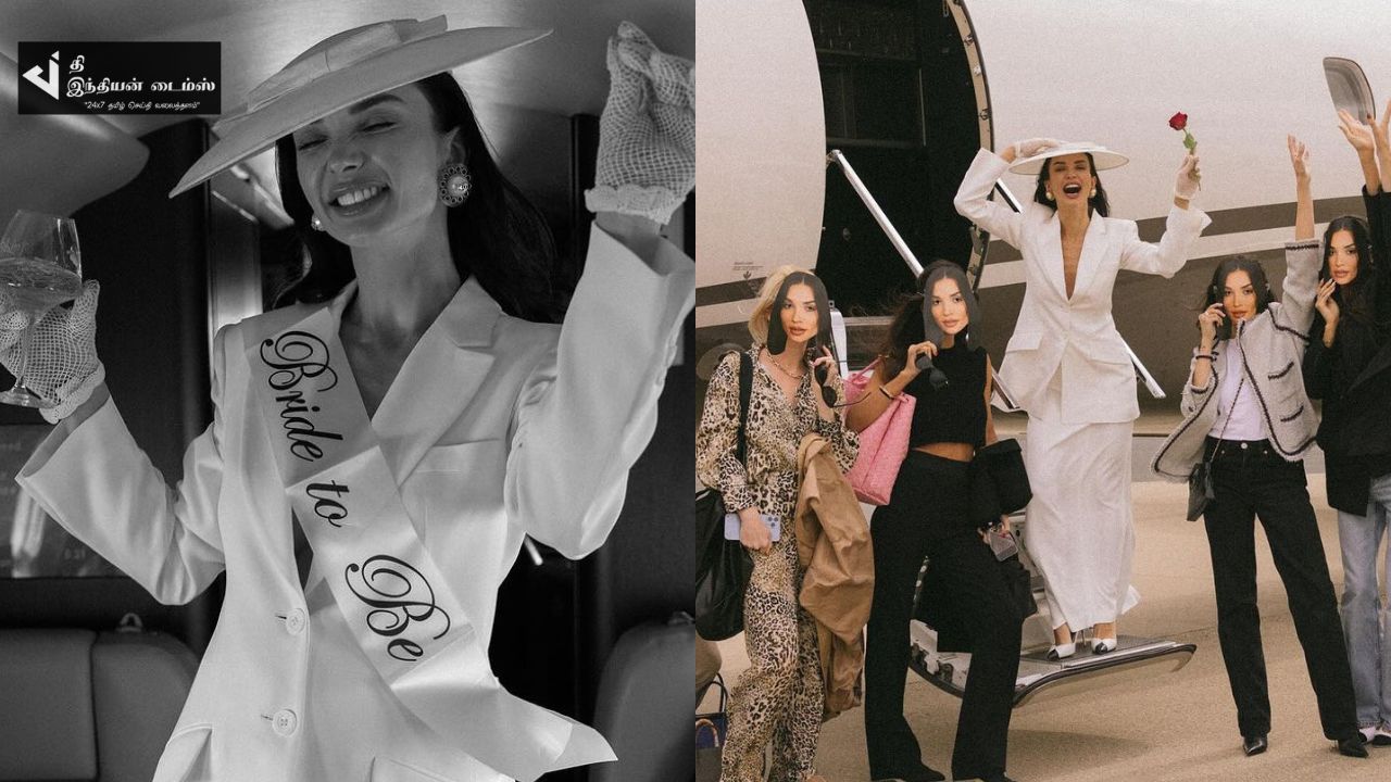 தனி விமானத்தில் தோழிகளுக்கு திருமண பார்ட்டி கொடுத்த நடிகை எமி ஜாக்சன்