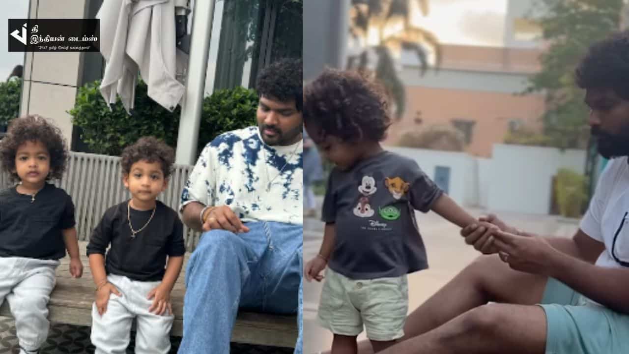 தந்தையர் தினத்தை மகன்களுடன் கொண்டாடிய இயக்குனர் விக்னேஷ் சிவன்