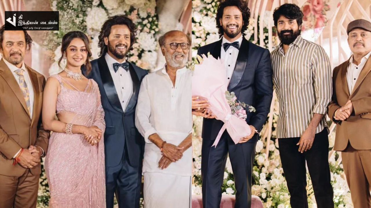 நடிகர் தம்பி ராமையா நடிகர் அர்ஜுன் இல்லதிருமண விழாவில் கலந்துகொண்ட நடிகர்கள்